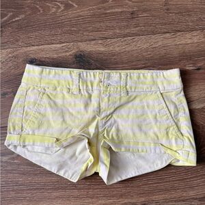 American Eagle Yellow Striped Shorts